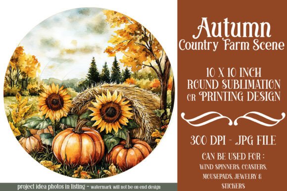 Autumn Country Farm Scene Wind Spinner 2