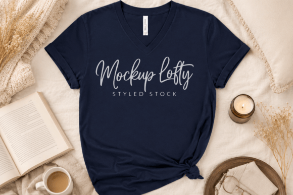 Bella Canvas 3005 Navy V-Neck Mockup: A Professional Design Tool for Modern Creators