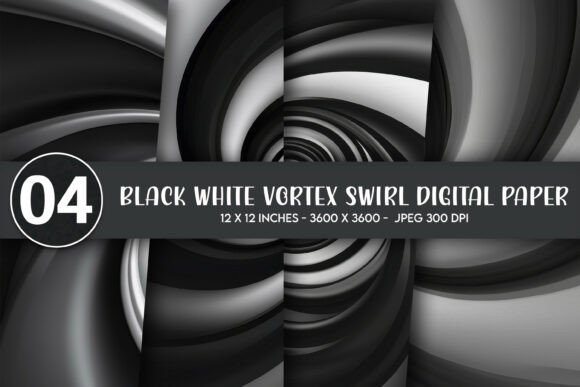Black White Vortex Swirl Digital Paper: A Versatile Resource for Creative Projects