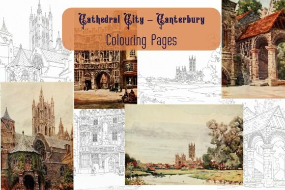 Colouring Pages Canterbury Old Times