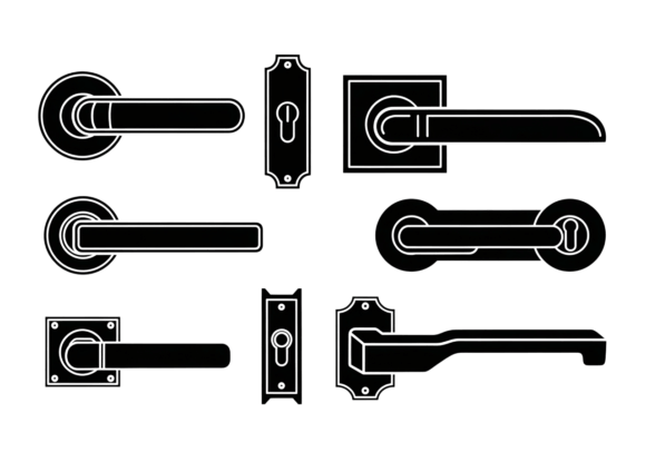 Door Handle Lever Set SVG Clipart: A Versatile Tool for Creative Projects