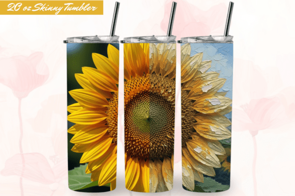 Enhancing Custom Drinkware with Sunflowers 20oz Tumbler Wrap Sublimation