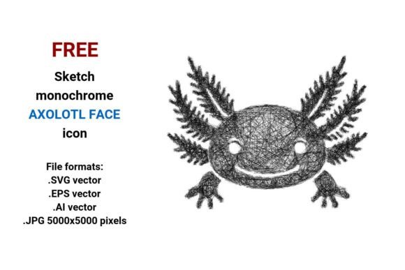 FREE Sketch Axolotl Face Icon: A Versatile, High-Quality Resource for Designers and Creators