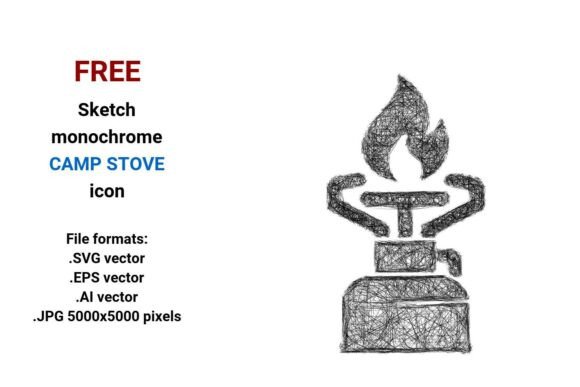 FREE Sketch Camp Stove Icon: A Versatile Resource for Designers and Campers