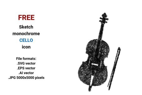 FREE Sketch Cello Icon: A Versatile Tool for Designers and Creators