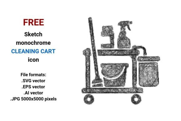 FREE Sketch Cleaning Cart Icon
