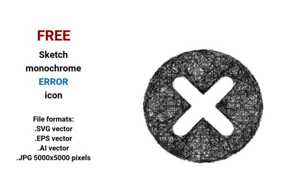 FREE Sketch Error Icon: Scalable, Stylish & Ready for Any UI Project