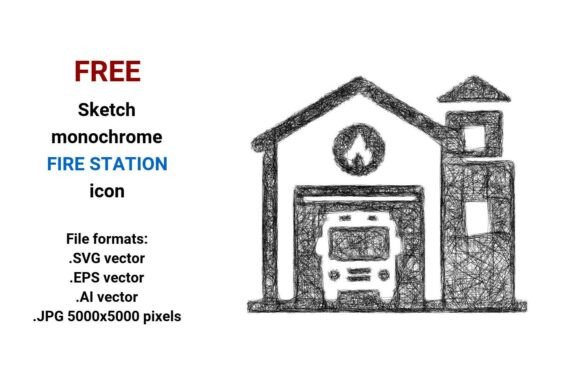 Free Sketch Fire Station Icon