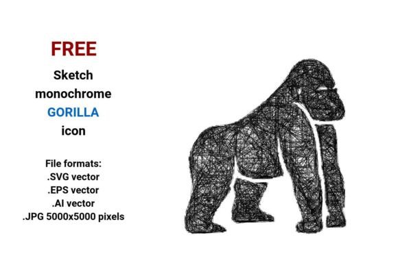 FREE Sketch Gorilla Icon: A Versatile Design Asset for Creators