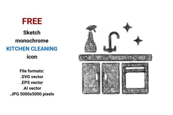 FREE Sketch Kitchen Cleaning Icon