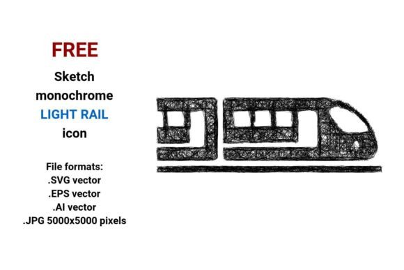 Free Sketch Light Rail Icon