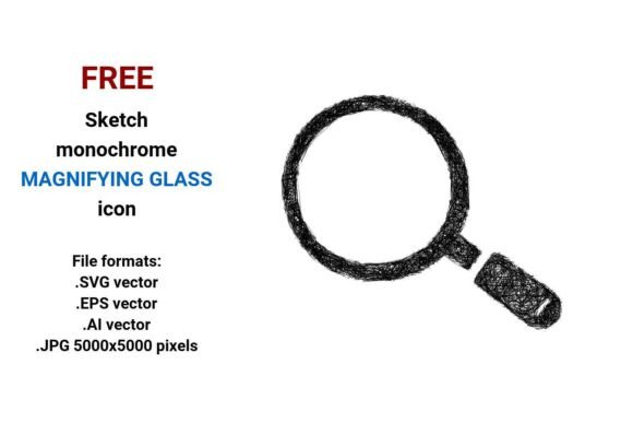 FREE Sketch Magnifying Glass Icon: A Versatile Design Asset for Modern Interfaces