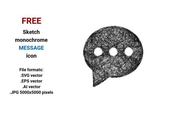 Free Sketch Message Icon for Creative Projects