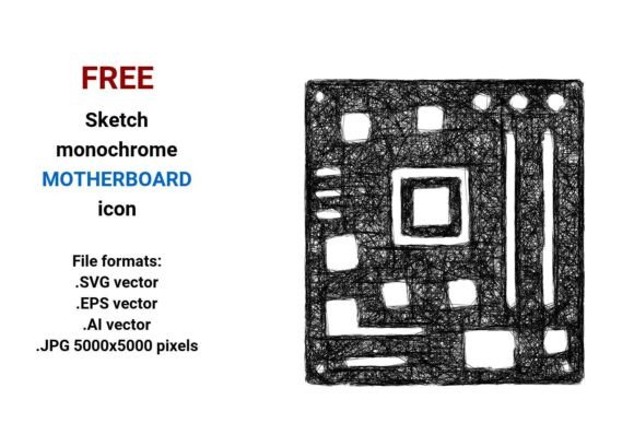 FREE Sketch Motherboard Icon: A Versatile Design Resource for Creatives and Professionals