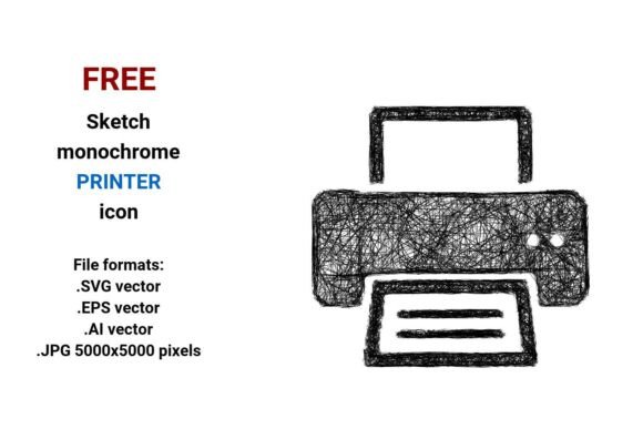FREE Sketch Printer Icon: Scalable, Stylish & Ready for Real Projects