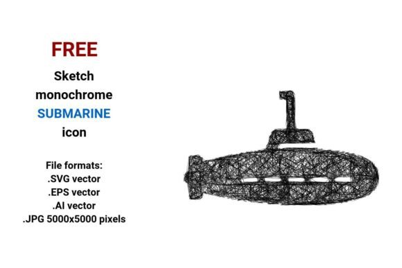 FREE Sketch Submarine Icon