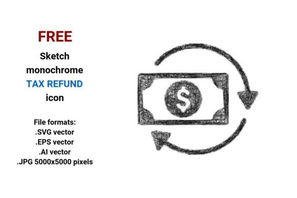FREE Sketch Tax Refund Icon