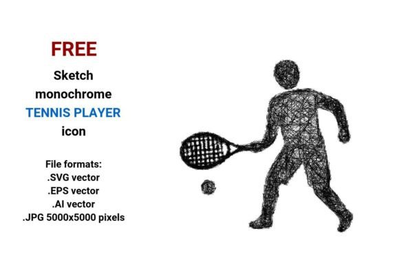FREE Sketch Tennis Player Icon: A Strategic Design Asset for Purpose-Driven Projects