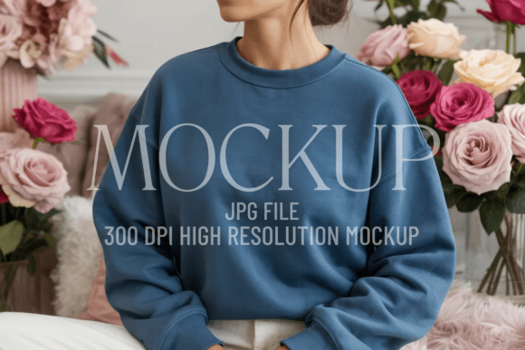 Gildan 18000 Indigo Blue Mockup
