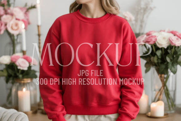 Gildan 18000 Red Mockup