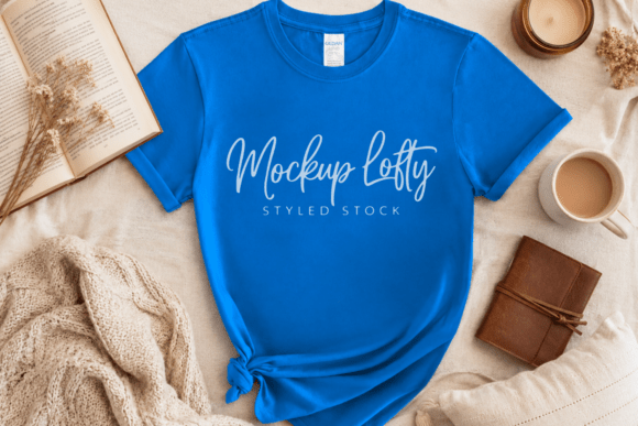 Gildan 64000 Royal T-shirt Mockup