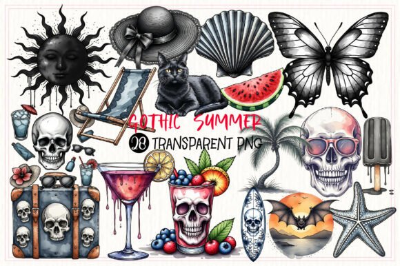 Gothic Summer Clipart: A Creative Resource for Designers and Enthusiasts
