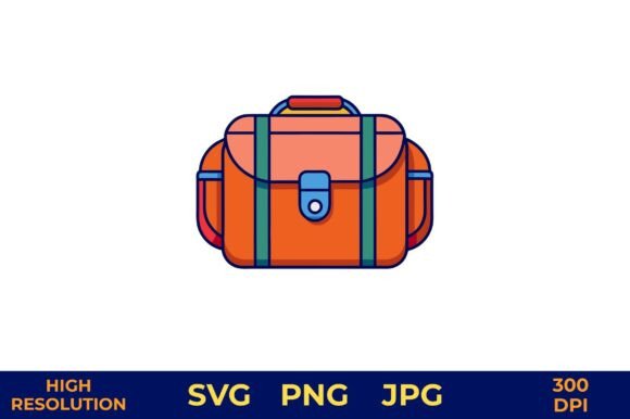 Orange Camera Bag Vector Design: A Vibrant and Versatile Digital Resource