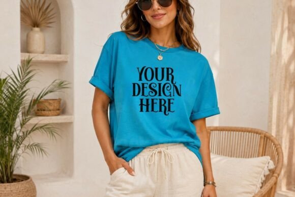 Present Your Designs with the Gildan 64000 Beach T-Shirt Mockup