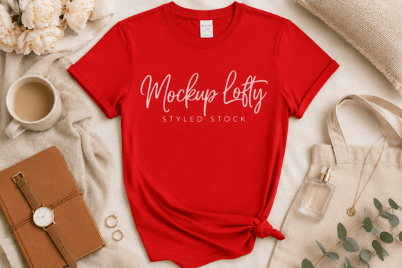 Red Gildan 64000 T-shirt Mockup: A Versatile Tool for Designers and Brands