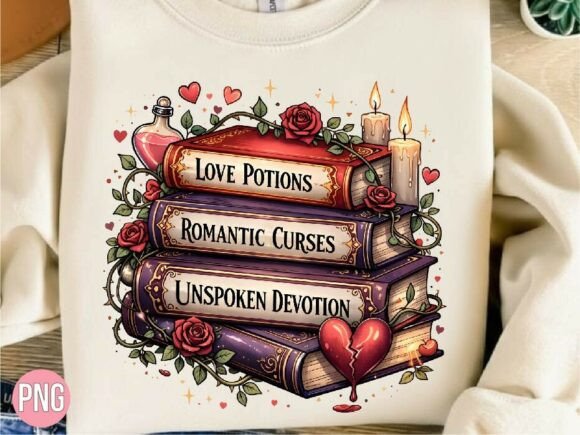Romantic Books Love Potion PNG Shirt