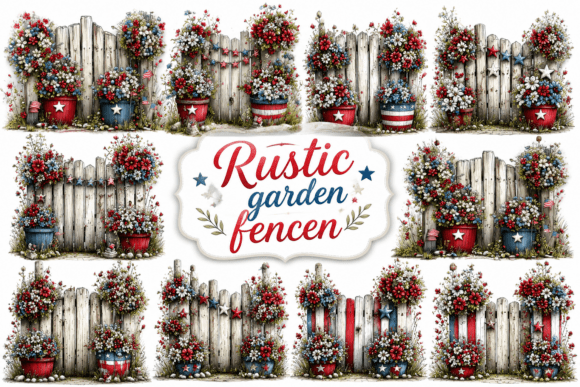 Rustic Garden Fence Design Assets
