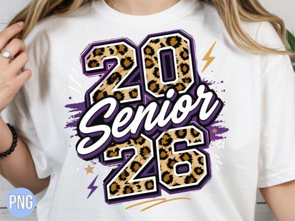 Senior 2026 Graduation Leopard PNG Shirt