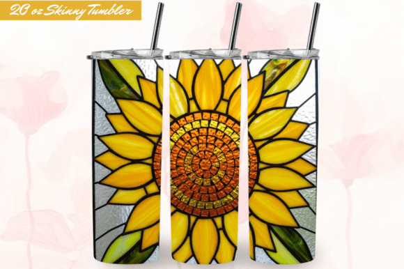 Stained Glass Sunflower Flowers Tumbler: A Modern Twist on Timeless Design