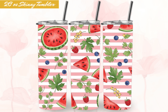 Summer Watermelon 20oz Tumbler Wrap PNG: A Versatile Design for Creative Projects