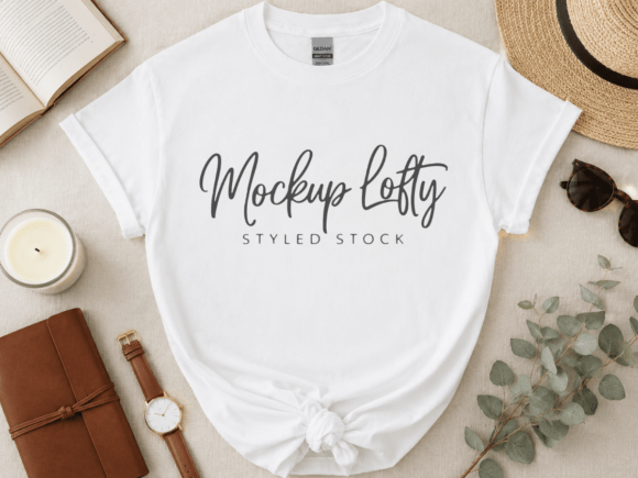 White Gildan 64000 T-shirt Mockup